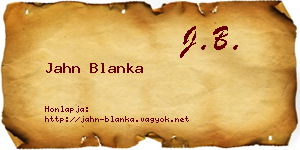 Jahn Blanka névjegykártya